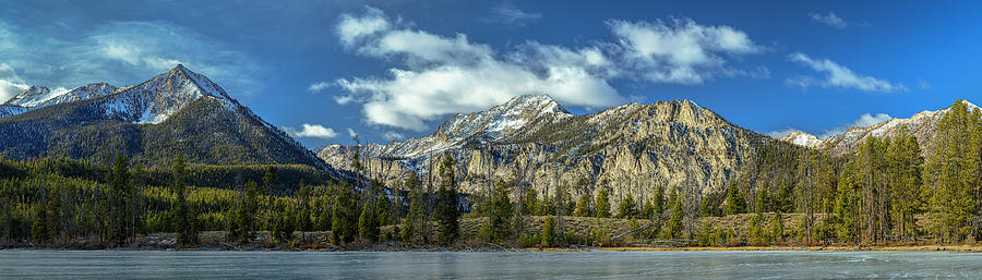 Mountain Photograph - Stanley Lake Panorama by Tejus Shah