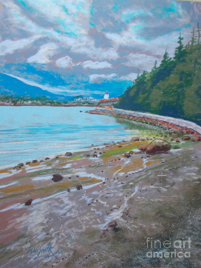 Stanley Park Seawall  Pastel by Rae  Smith PAC