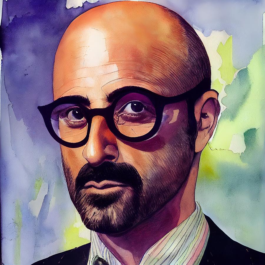 Stanley Tucci Mixed Media by OnionMarket Fine Art America