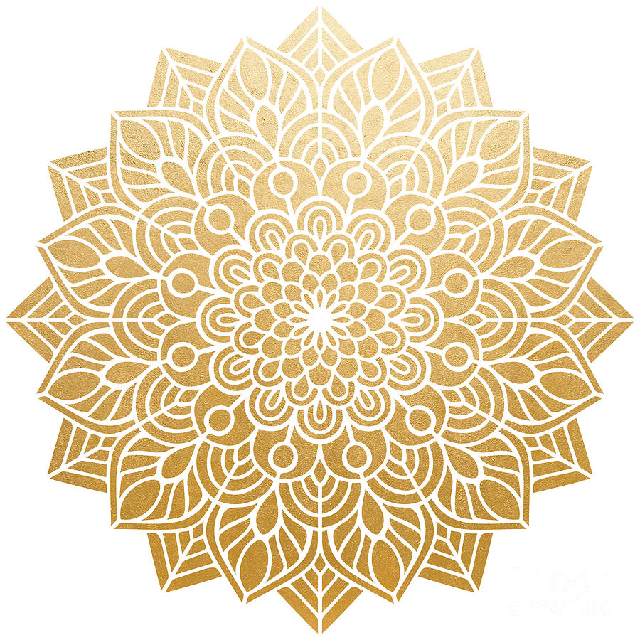 Stanleyana - Artistic Golden Mandala Pattern Digital Art by Sambel Pedes