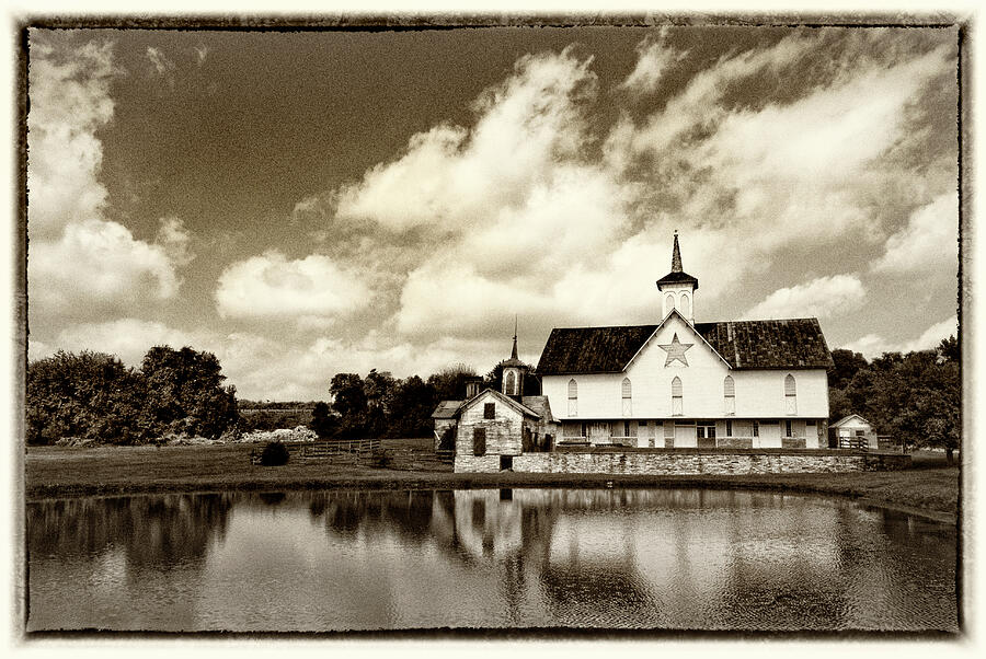 Vintage Photograph - Star Barn Antiqued by Paul W Faust -  Impressions of Light