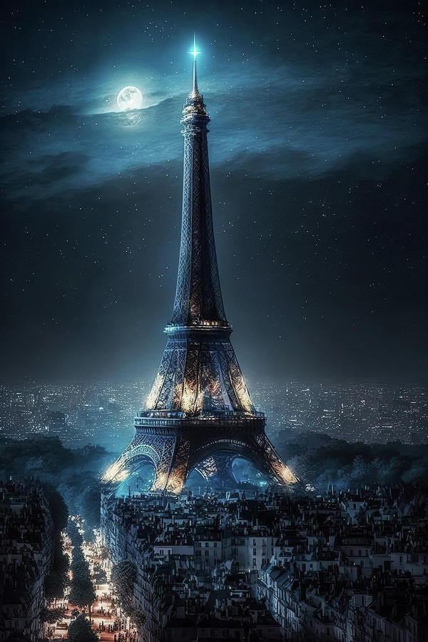 Star Bright Eiffel Tower Photograph by Athena Mckinzie