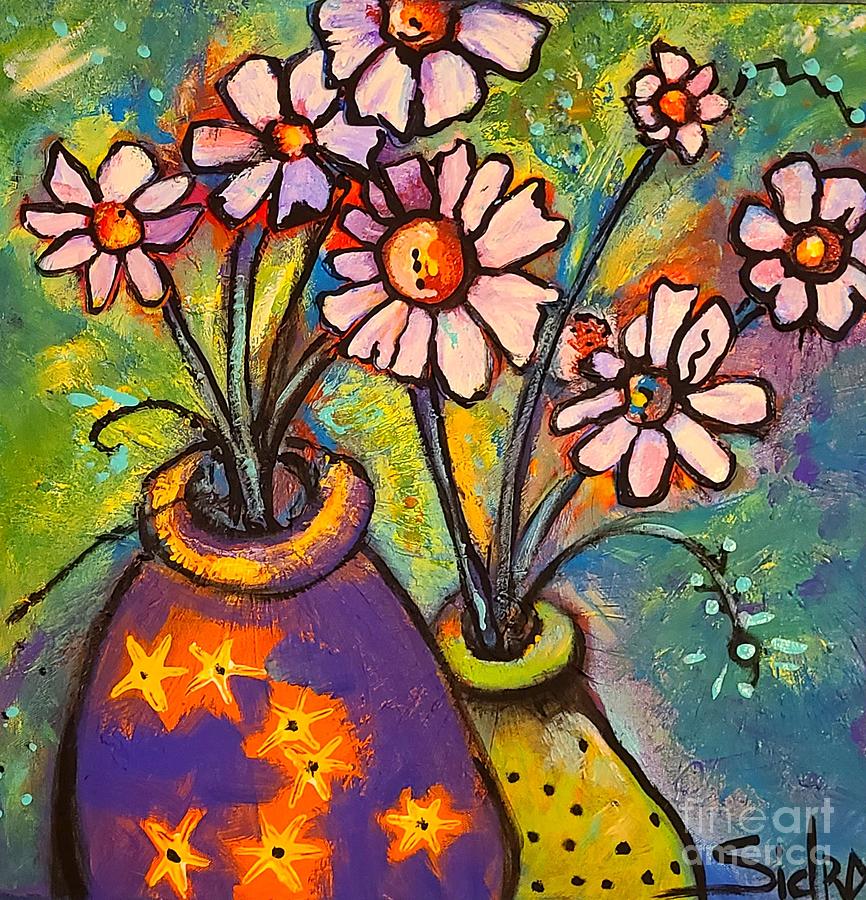 Stars Painting - Star Daisies by Sidra Myers
