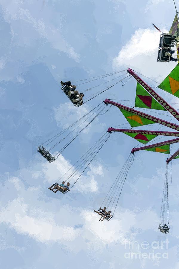 Star Flyer swing ride at the 2018 Montgomery County Agricultural Fair in Gaithersburg, MD Photograph by William Kuta