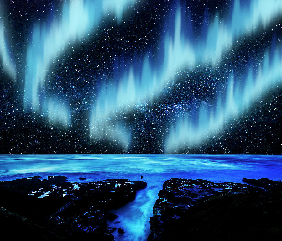 Star Gazer Northern Lights Digital Art by Pelo Blanco Photo