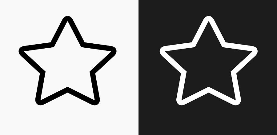 Star Icon on Black and White Vector Backgrounds Drawing by Bubaone