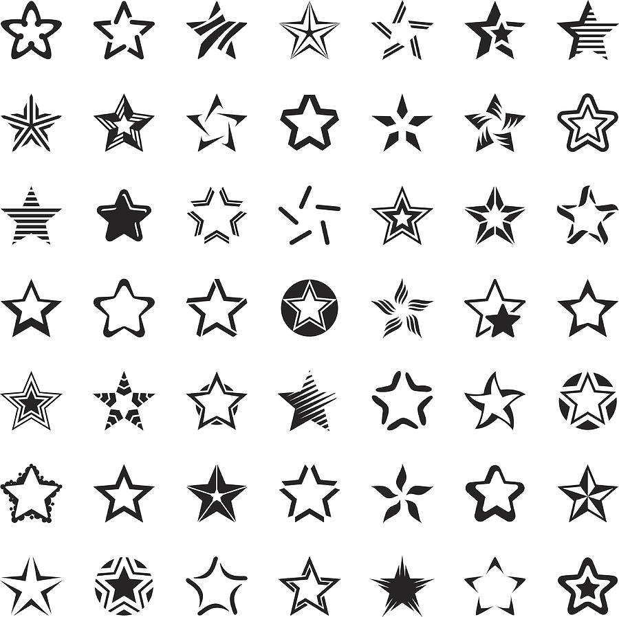 Star icon set Drawing by Ulimi