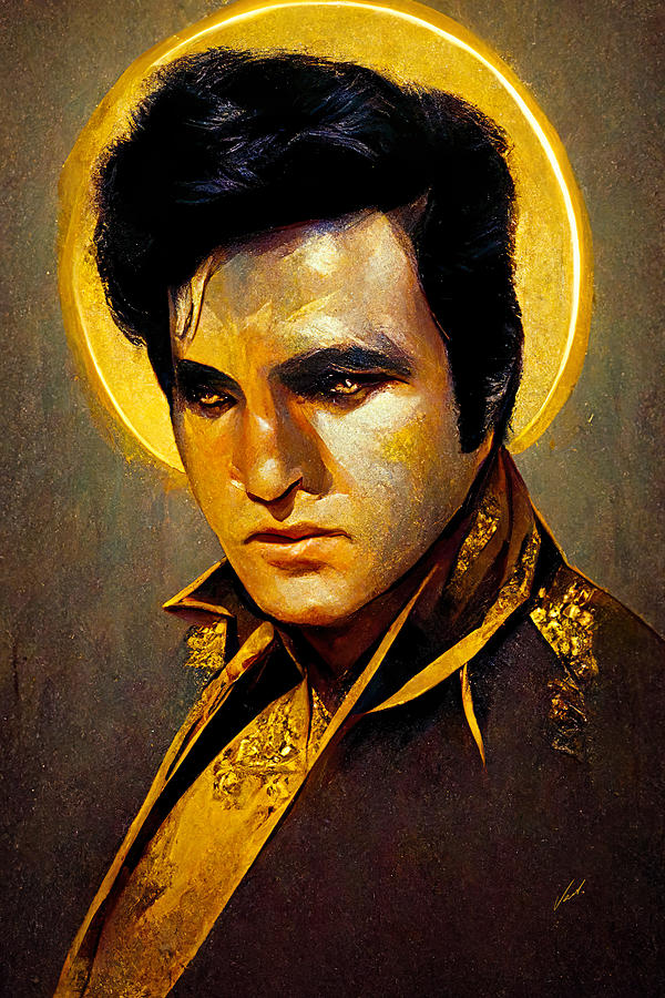 Star Icons Elvis - oryginal artwork by Vart. Painting by Vart