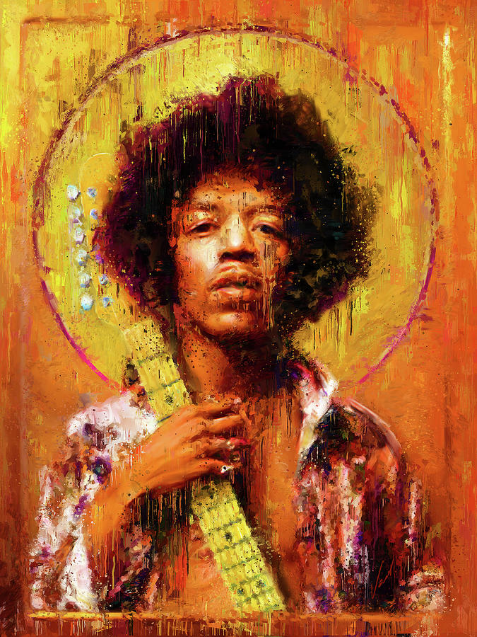 Star Icons Jimi Hendrix by Vart Painting by Vart