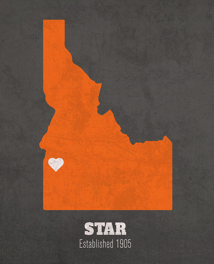 Star Idaho City Map Founded 1905 Idaho State University Color Palette ...