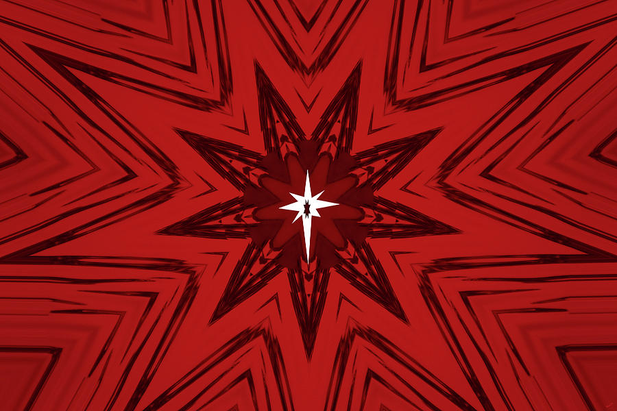 Star Kaleidoscope In Red Digital Art by Kathy K McClellan