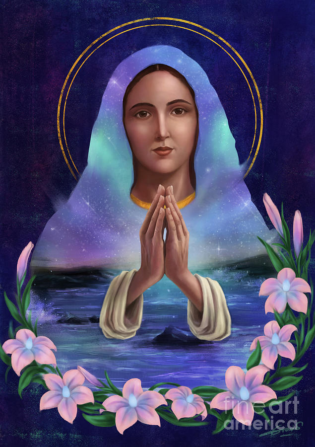 Star of the Sea/ Stella Maris - Holy Mary Painting by Gracia Tjendera