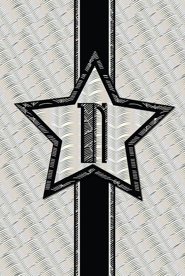 Star Of The Show Art Deco Style Letter N Drawing by Cecely Bloom