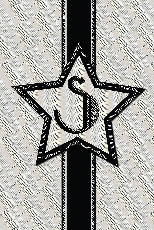 STAR of the SHOW art deco style letter S Drawing by Cecely Bloom