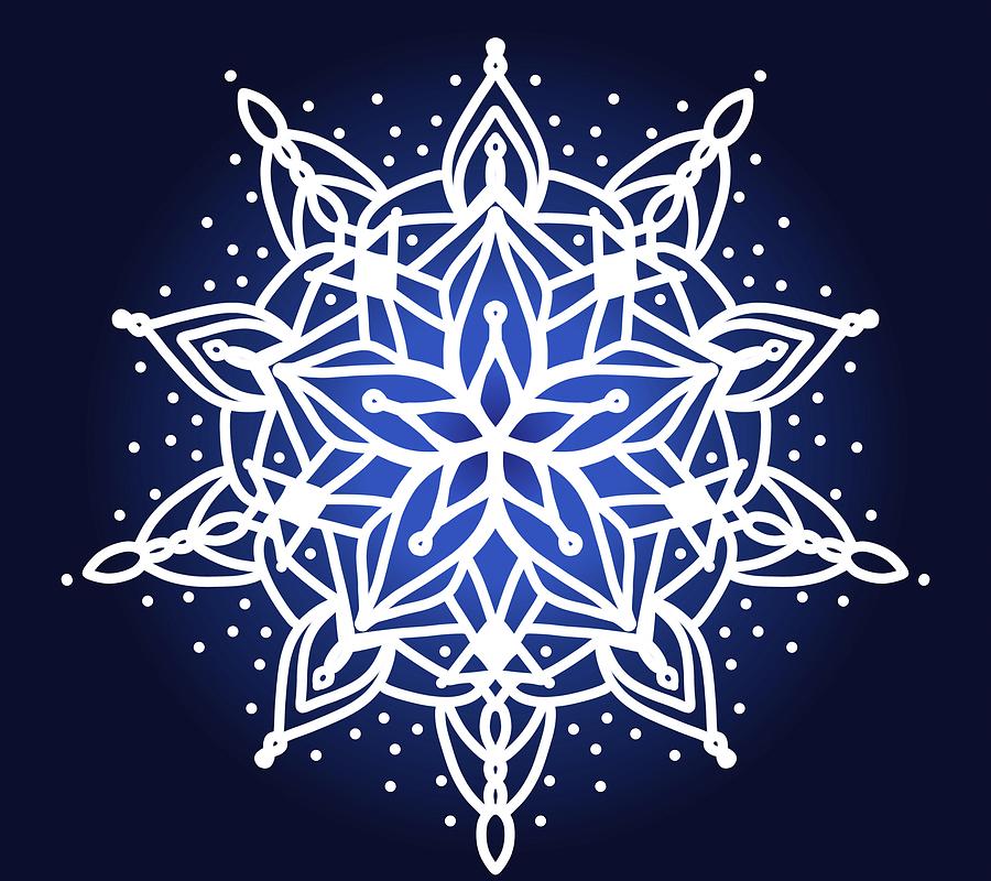 Star Snowflake Digital Art by Angie Tirado