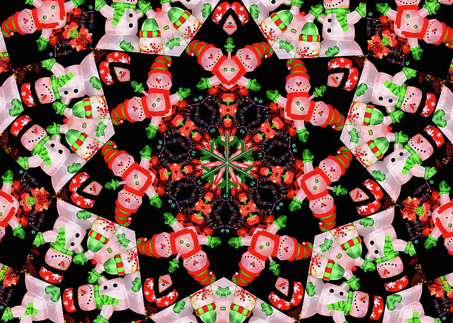 Star Snowman Kaleidoscope Digital Art by Kathy K McClellan