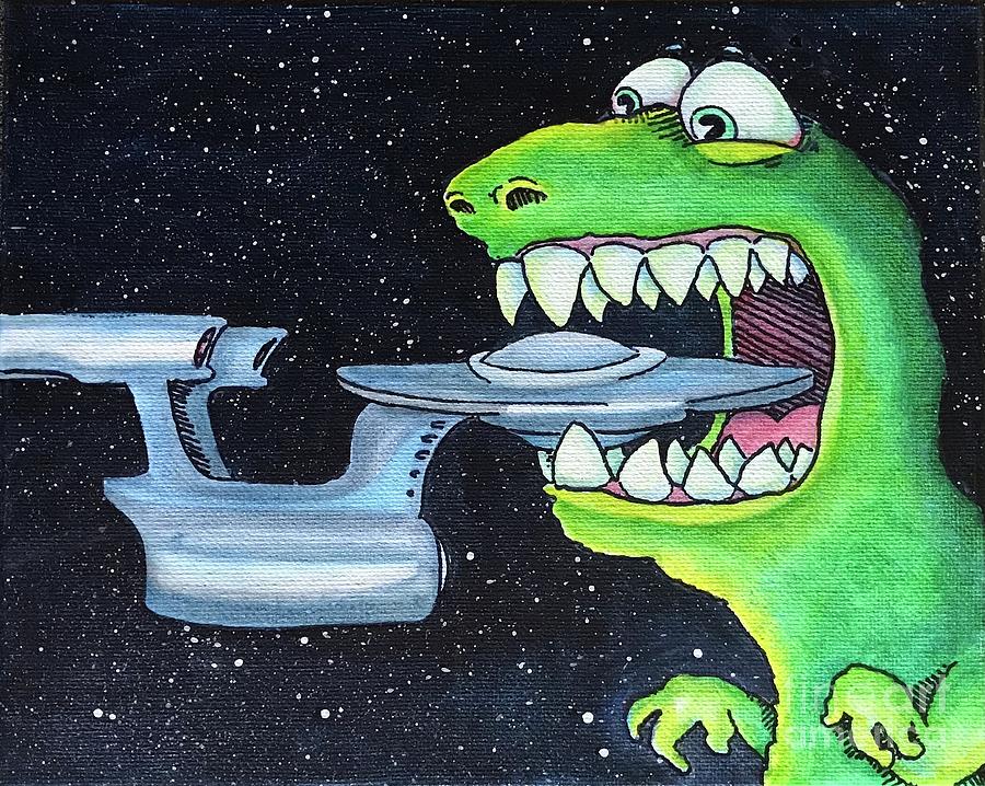 Star space spaceship monster Painting by Steve Gill - Fine Art America