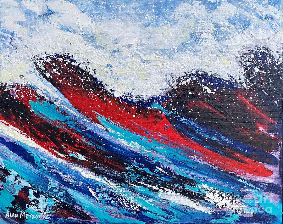 Star-spangled Wave Painting by Alan Metzger