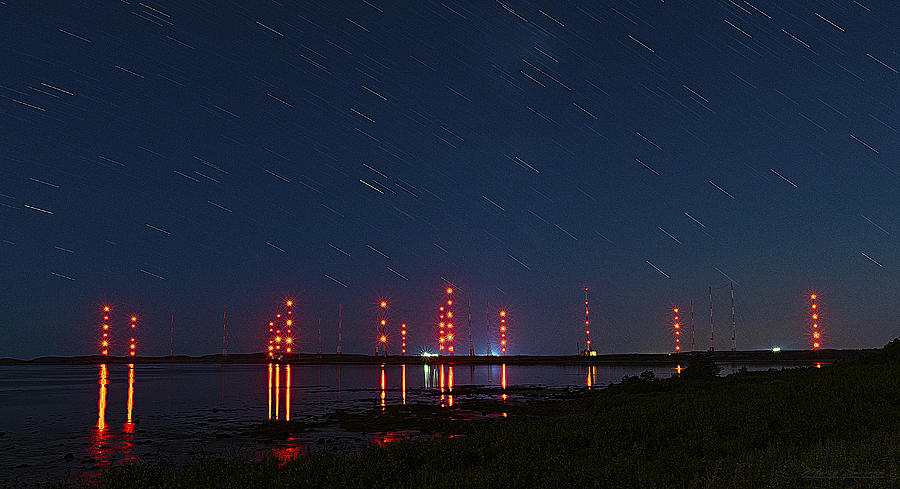 Star Trails at Cutler Towers Photograph by Marty Saccone