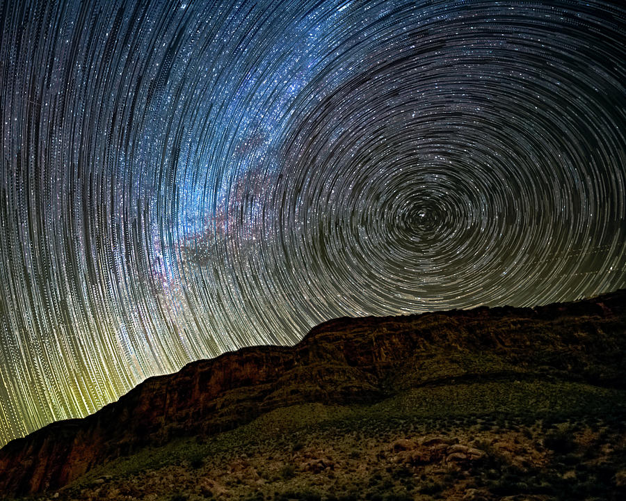 Nature Photograph - Star Trails at Grand Canyon by Prasenjit Roy