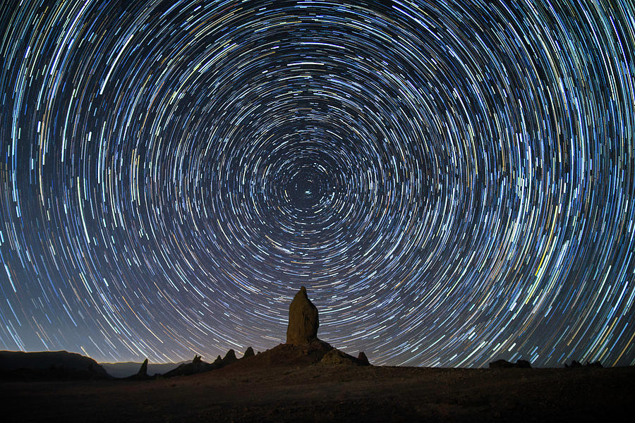Star Trails at Trona Pinnacles Photograph by Lindsay Thomson