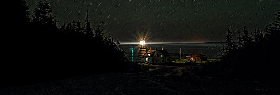 Star Trails At West Quoddy Head Light Photograph by Marty Saccone