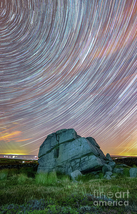 Star trails by the Hitching Stone Photograph by Mariusz Talarek