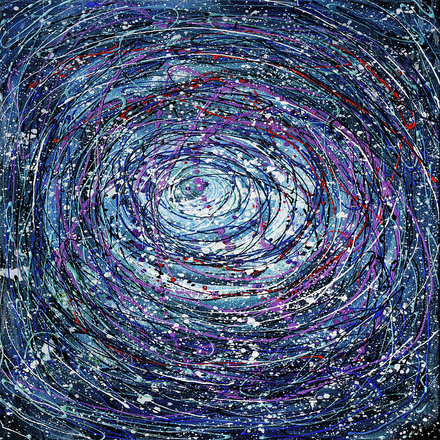 Star Trails Circular Abstract  Pollock inspired artwork. Painting by OLena Art