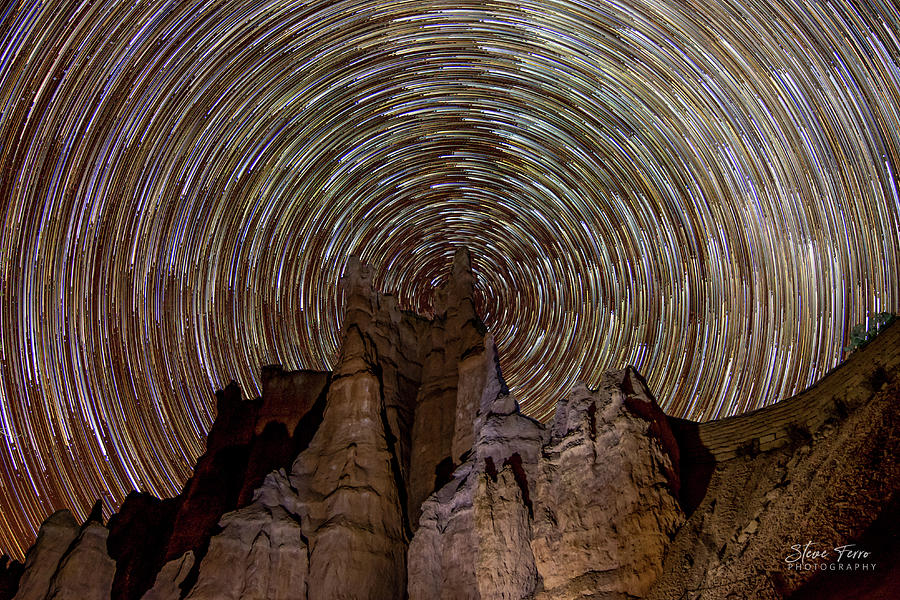 Star Trails in Bryce Canyon Photograph by Steve Ferro