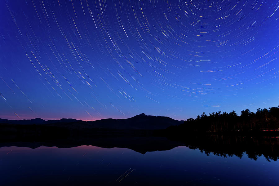 Star Trails Over Chocorua Photograph by Jeff Sinon