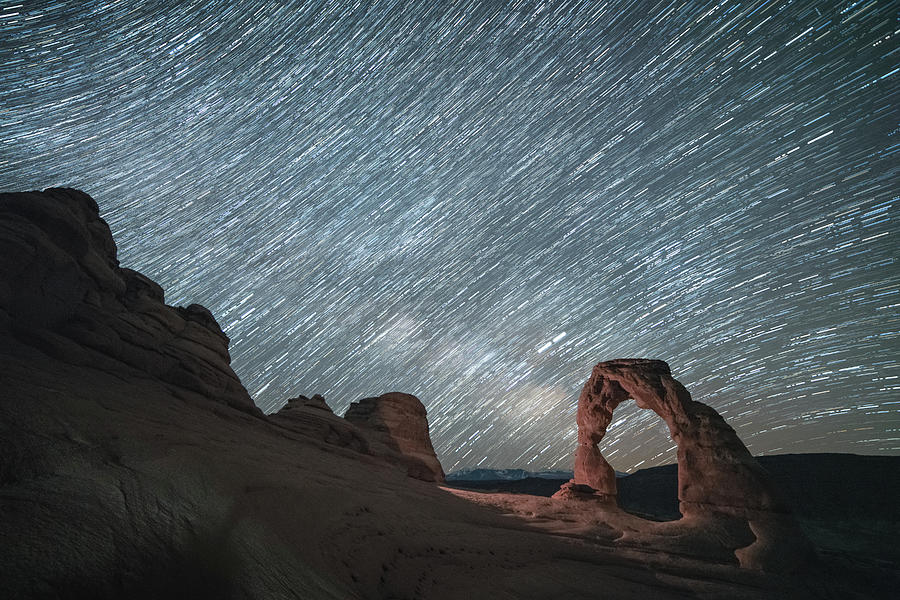 Star Trails Over Delicate Arch Photograph by Lindsay Thomson