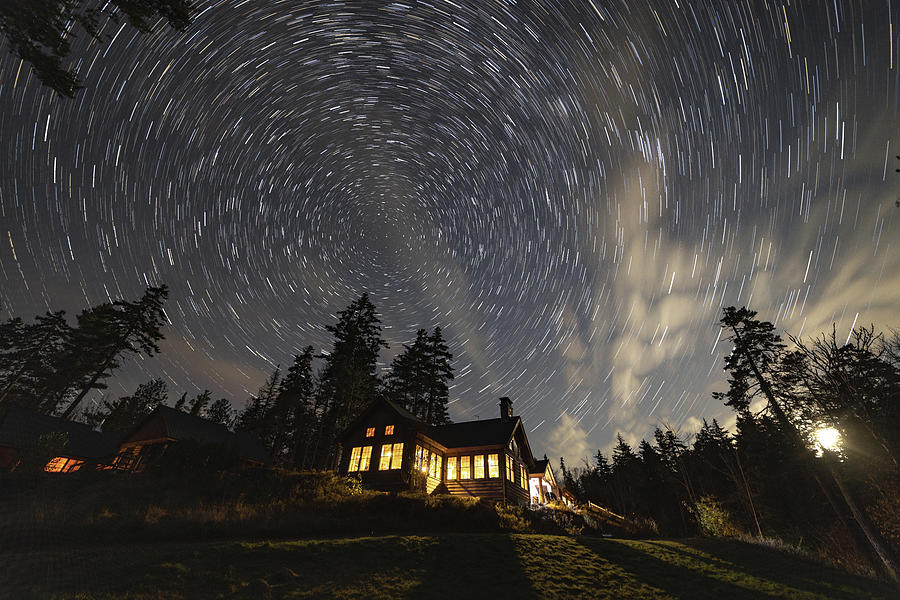 Star Trails Over Gorman Chairback Lodge #2 Photograph by John Meader