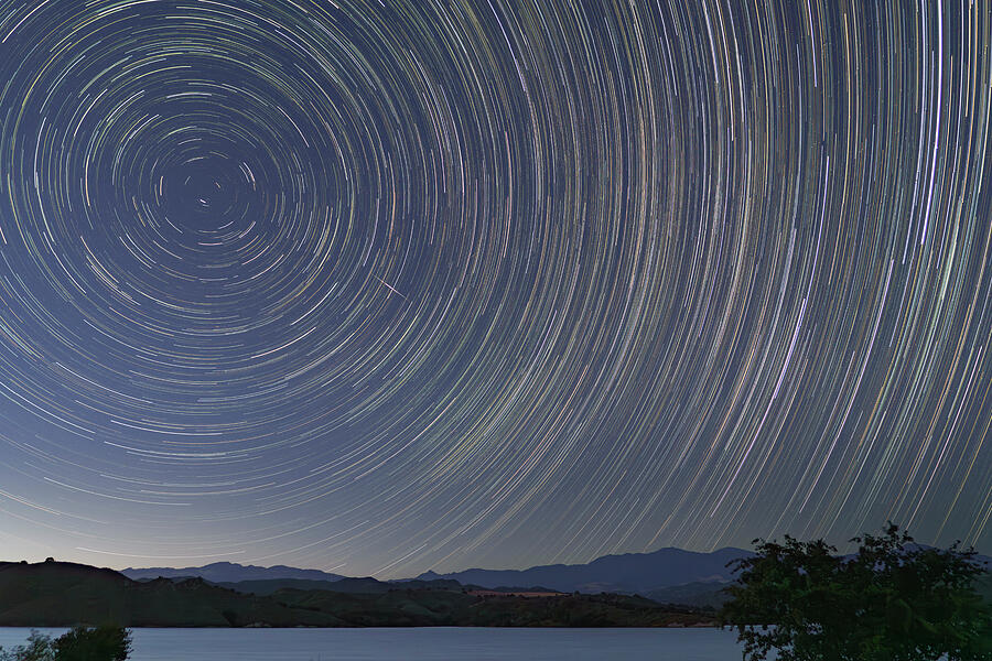Star Trails Over Lake Cachuma 2 Photograph by Lindsay Thomson Star Trails Over Lake Cachuma 2 Photograph by Lindsay Thomson