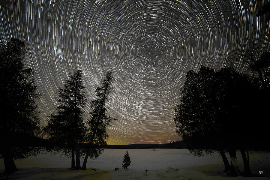 Star Trails Over Lake George 1 Photograph by John Meader