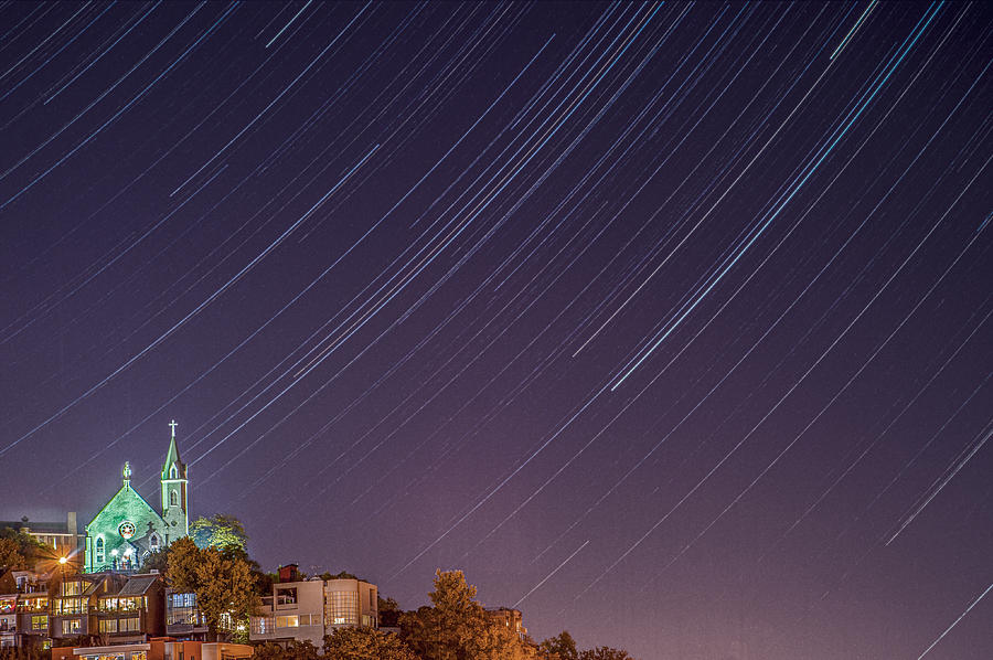 Star Trails over the Holy Cross Immaculata Church Cincinnati Ohio by Dave Morgan Star Trails over the Holy Cross Immaculata Church Cincinnati Ohio by Dave Morgan