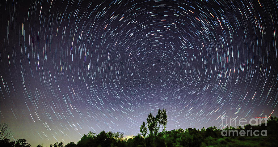 Star Trails Rotating Around Polaris Photograph by Charline Xia