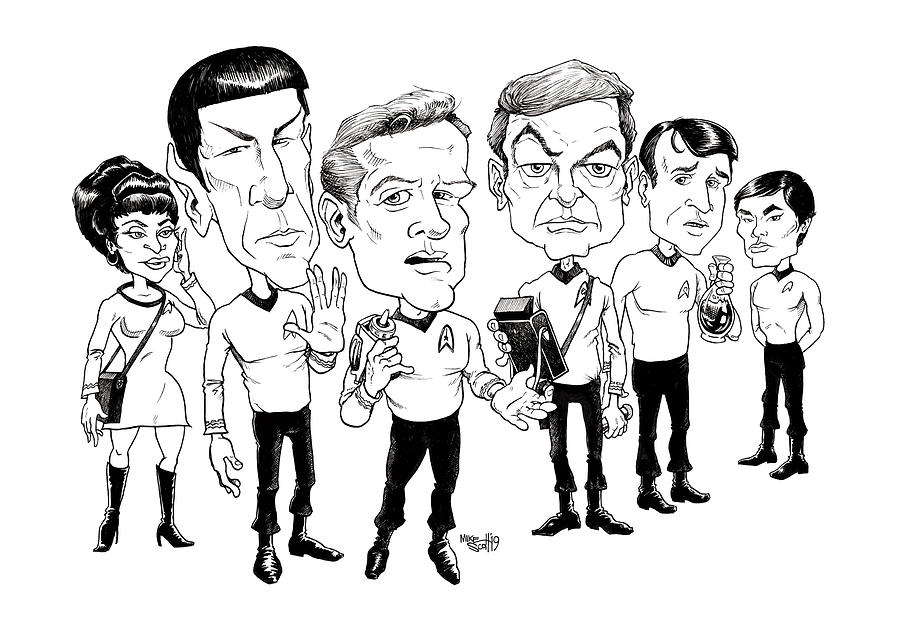 Star Trek 1968 Drawing by Mike Scott