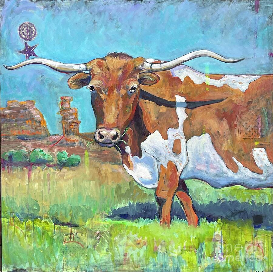 Cow Painting - Star by Vickie Hoskins