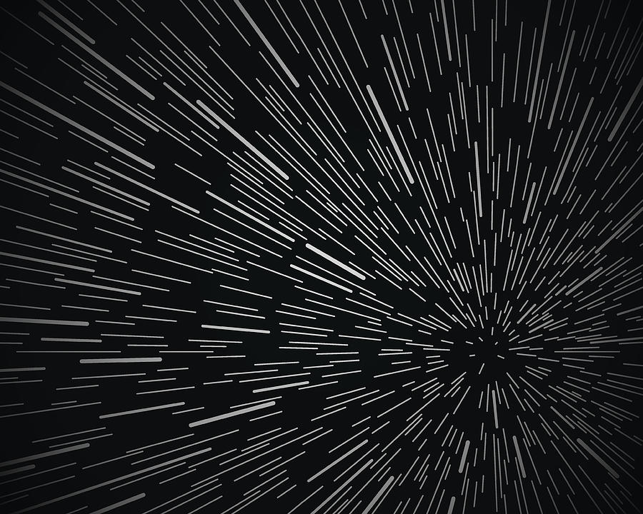 Star Warp Space Background Drawing by Filo