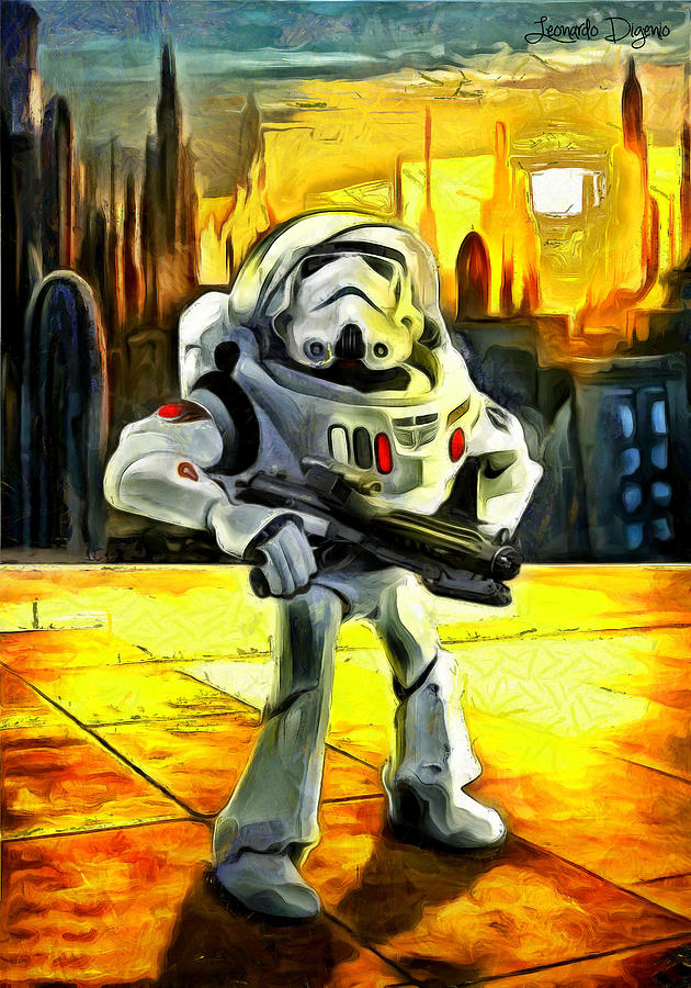 Star Wars Astronaut Trooper Pa2 Painting By Leonardo Digenio Fine