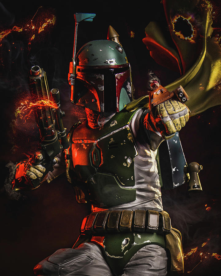 Boba Fett - Portrait Digital Art by Aaron Kyle Fine