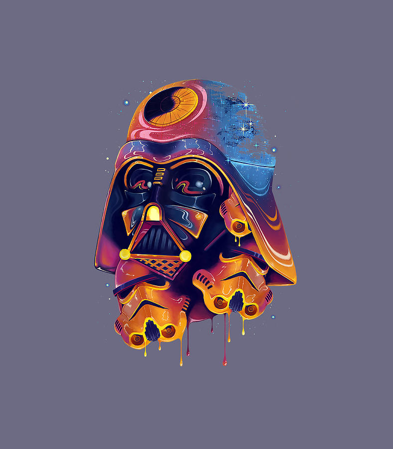 Star Wars Darth Vader Trooper Helmets Psychedelic Drip Digital Art by ...