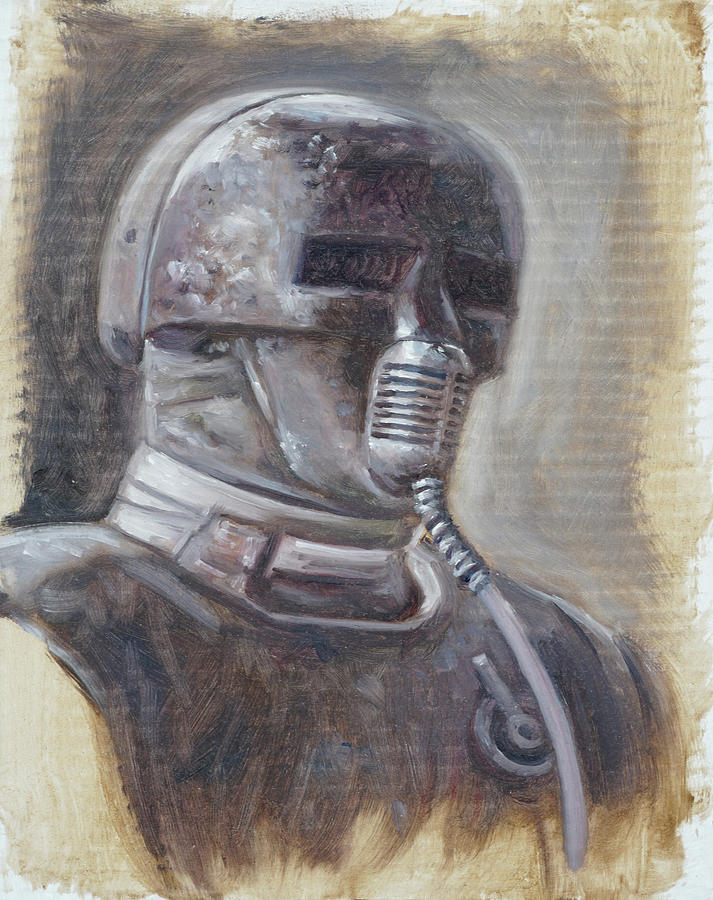 star wars droid head art Medical droid Painting by Martin Davey