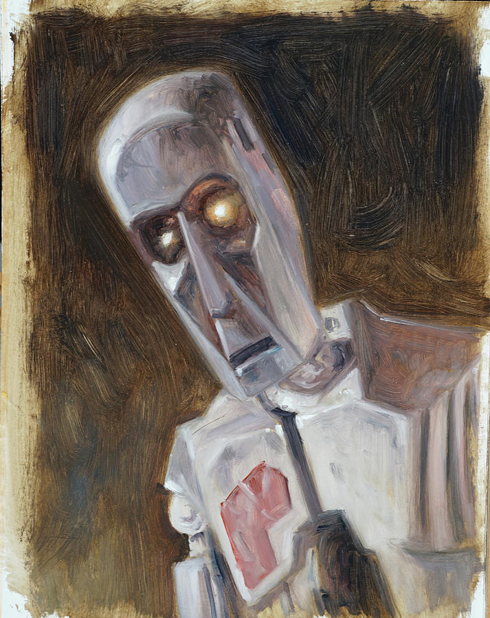 star wars droid head art UK2-B Painting by Martin Davey