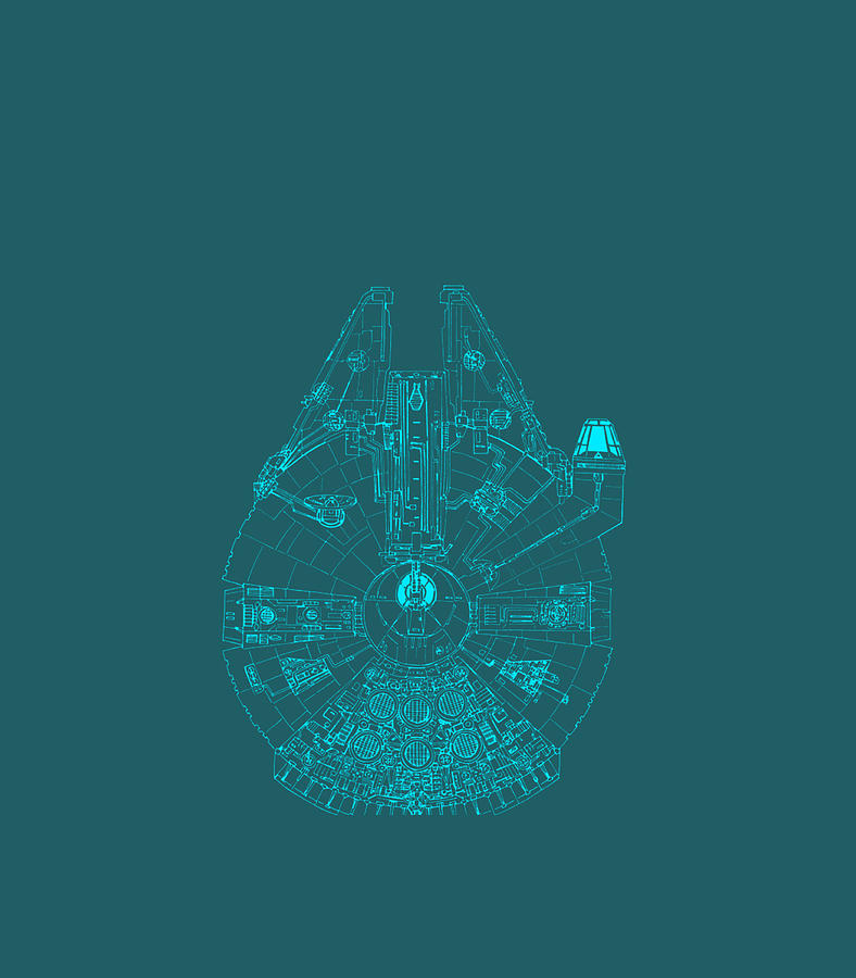 Star Wars Millennium Falcon Outline Graphic Digital Art by Brockf Rhona ...