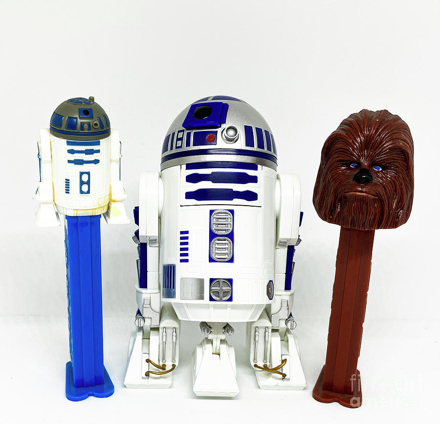 Star Wars Photograph - Star Wars Pez dispensers with toy R2D2 by David Wood