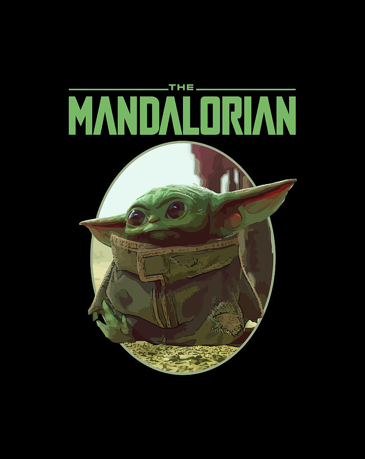 Star Wars The Mandalorian The Child Circle Portrait Digital Art by ...