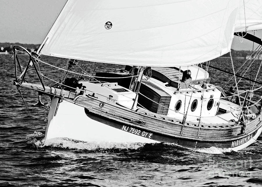 Black And White Photograph - Starboard Tack by Joseph Imbesi