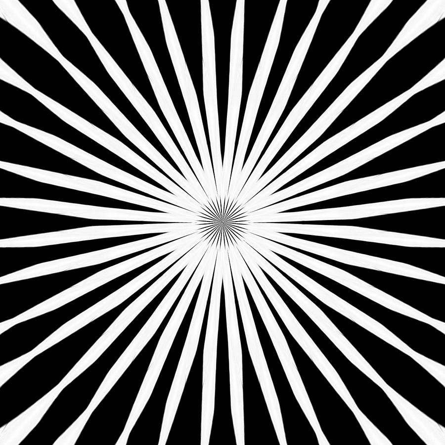Starburst Black and White Pattern Digital Art by Taiche Acrylic Art
