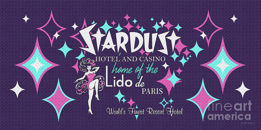 Stardust Casino Lido De Paris Rendered Art Design Diamond Metal Plate ...